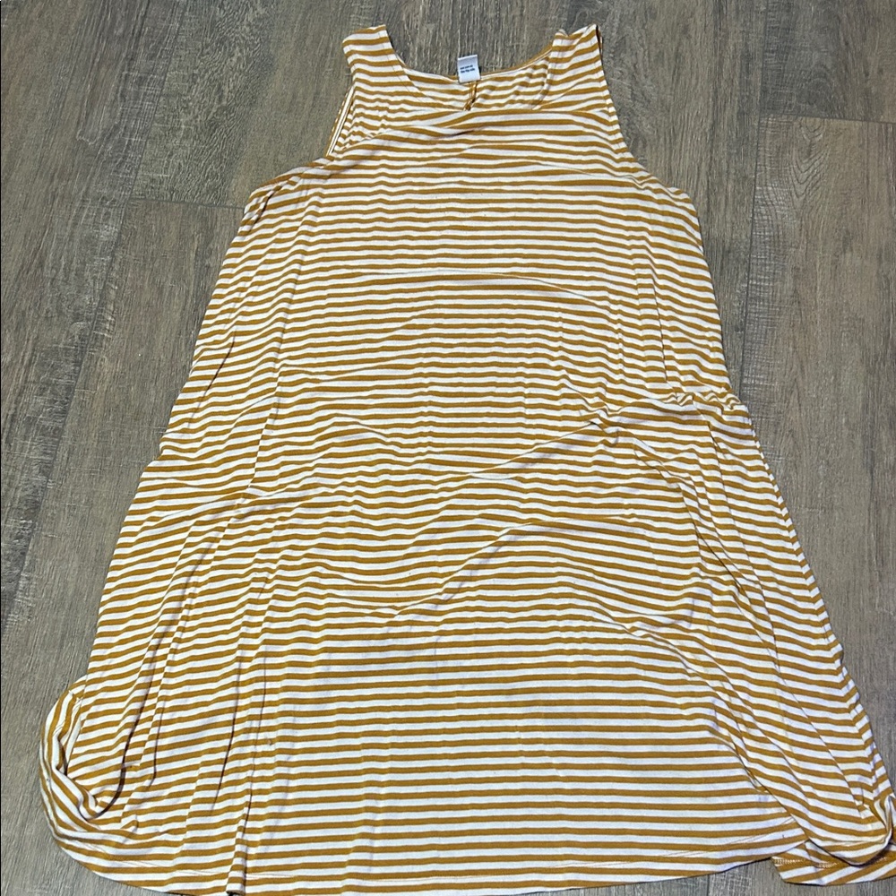 Old Navy Yellow and White Striped Maxi Dress